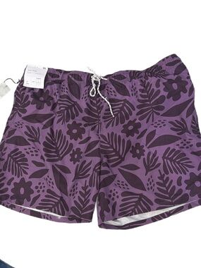 Goodfellow & Co Purple Floral Swim Bermudas